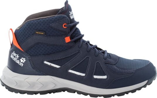 Jack Wolfskin Men's Woodland 2 Texapore Mid 44.5, Dark Blue / Red Jack Wolfskin Men's Woodland 2 Texapore Mid 44.5, Dark Blue / Red