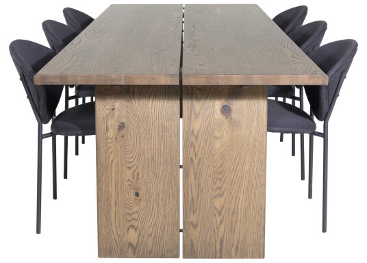 Venture Design Logger & Vault spisegruppe Natur/svart 6 st stoler & bord 210 x 100 cm Venture Design Logger & Vault spisegruppe Natur/svart 6 st stoler & bord 210 x 100 cm