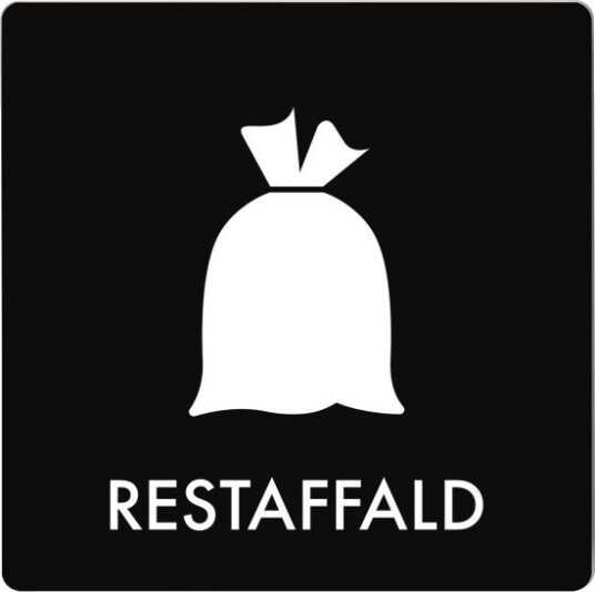 Skilt Affaldspiktogram Restaffald 12X12 Cm Aluminium Sort/Hvid Skilt Affaldspiktogram Restaffald 12X12 Cm Aluminium Sort/Hvid