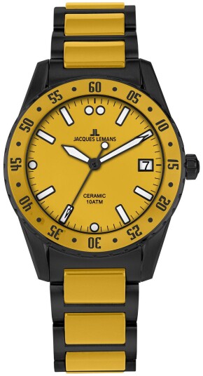 Jacques Lemans Herreklokke 42 10I Liverpool Gul/Keramik Ø42 mm