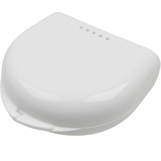 Liten koffert Opbevaring proteser, biteskinner, seler, munnbeskyttere, etc. HVIT Liten koffert Opbevaring proteser, biteskinner, seler, munnbeskyttere, etc. HVIT