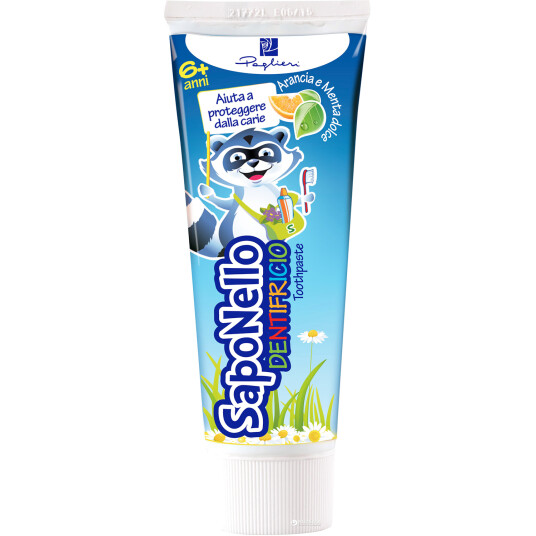 Barnetannkrem Saponello Junior Orange/Mint 75 ml. Barnetannkrem Saponello Junior Orange/Mint 75 ml.