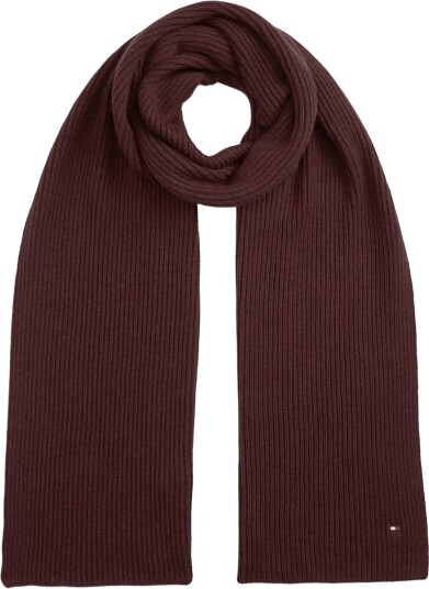 Tommy Hilfiger Th Flag Pima Cotton Cash Scarf RED WINE MELANGE One Size
