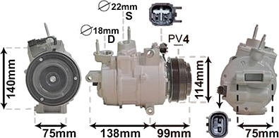 AC kompressor VAN WEZEL 1801K704