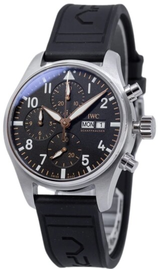 IWC Herreklokke IW388116 Pilots Sort/Gummi Ø41 mm