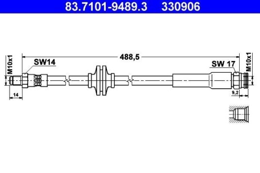 Bremseslange ATE 83.7101-9489.3 Bremseslange ATE 83.7101-9489.3