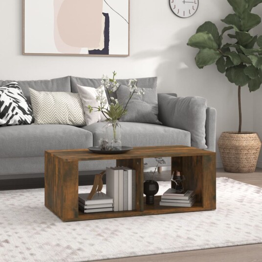  Salongbord røkt eik 100x50x36 cm konstruert tre 8720845666903