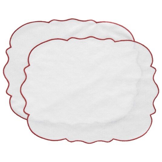 Decotique Gia Spisebrikke 35x45 cm 2 pk Hvit / Vinrød