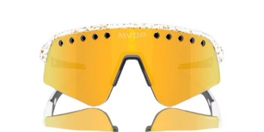 Oakley Sutro Lite Sweep sykkelbriller Prizm 24k white splatter MVDP signature edition