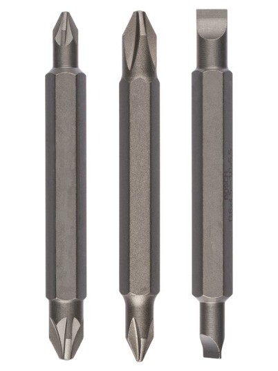 Bosch 3-delers dobbeltbits-sett PH1, PZ1, S 0,6x4,5; PH2, PZ2, S 1,0x5,5; 60 mm Bosch 3-delers dobbeltbits-sett PH1, PZ1, S 0,6x4,5; PH2, PZ2, S 1,0x5,5; 60 mm