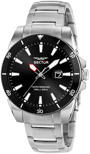 Sector 450 Herreklokke R3253276011 Sort/Stål Ø41 mm Sector 450 Herreklokke R3253276011 Sort/Stål Ø41 mm