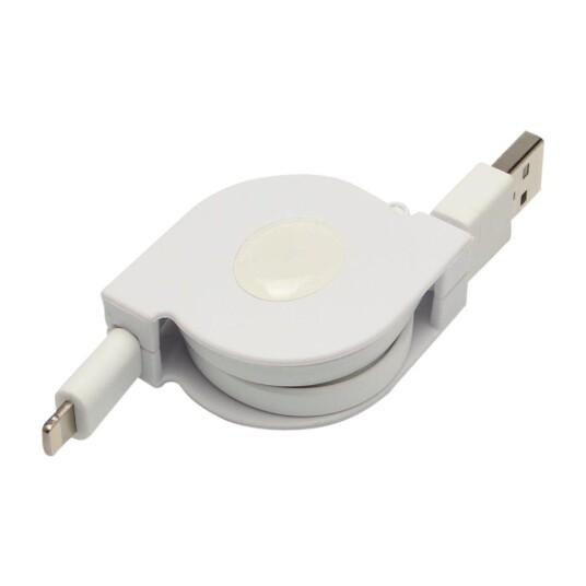 ELETRA USB-LIGHTNING RETRACTABLE 1M HVIT