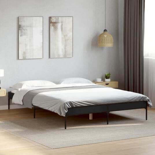  Sengeramme svart 120x200 cm konstruert tre og metall 8721012985476