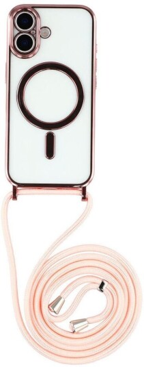 EIDERWOOD iPhone 17 Fleksibelt Plast Deksel med Justerbar Stropp Gjennomsiktig / Rosa