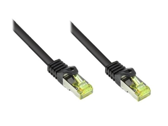Rj45 Patchkabel Med Cat.7 Råkabel Og Låsebeskyttelse (Rns®) S/Ftp Pimf Halogenfri 600Mhz Ofc Svart 7,5M Good Connections® (8070R-075S)
