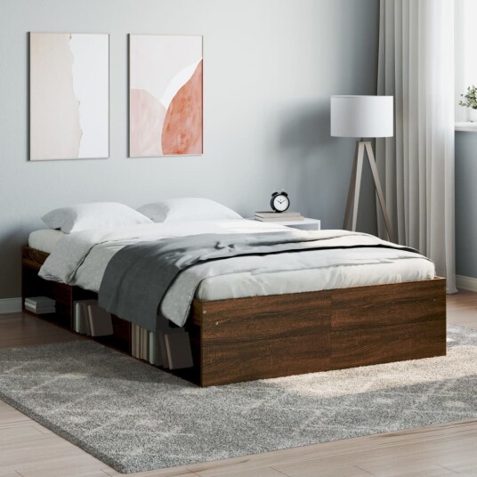 vidaXL Sengeramme brun eik 120x190 cm 8721012158566