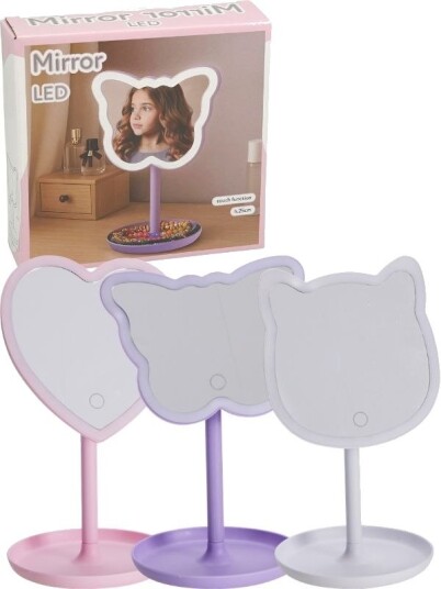 Bordspeil Med Led-Lys Batteridrevet Med Touch-Funksjon Bordspeil Med Led-Lys Batteridrevet Med Touch-Funksjon