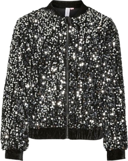Vero Moda Girl Bella Sequin Bomber Jrs Girl Black Silver Sequins (164 /14 år)