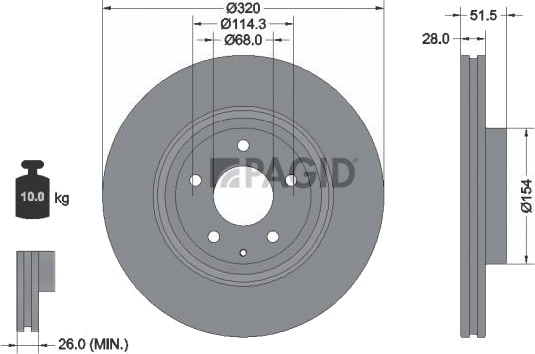 PAGID 56152NC Bremseskive