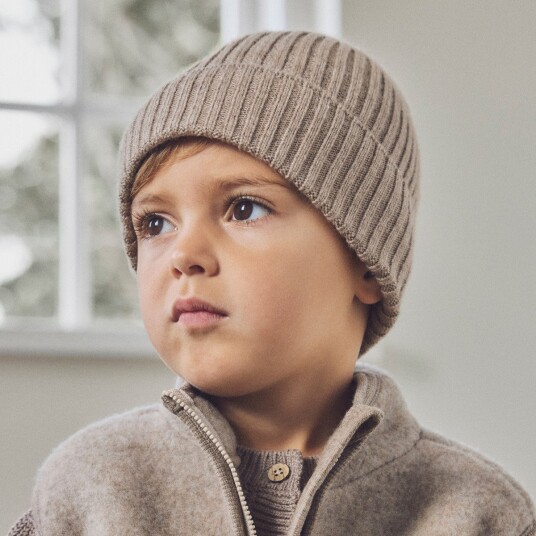 Huttelihut Beanie Wool Knit Grey 54\6 8Y Huttelihut Beanie Wool Knit Grey 54\6 8Y