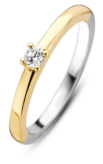 Ti Sento, Ring i forgylt 925 sølv med zirkonia