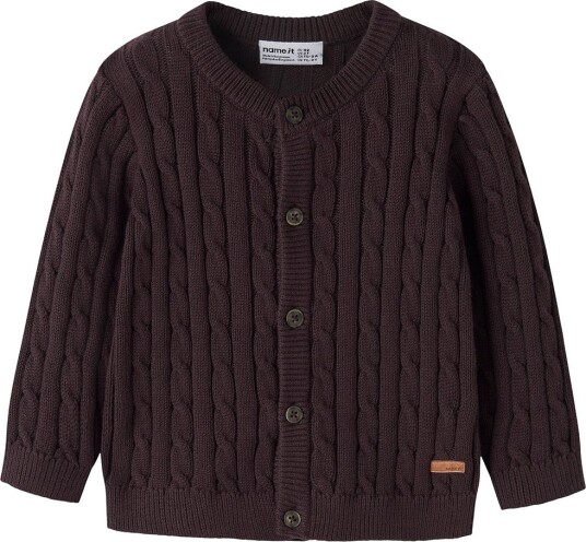 Name It Cardigan Strikk NmmRaffat Chocolate Plum Name It 3 år (98) Cardigan Brun