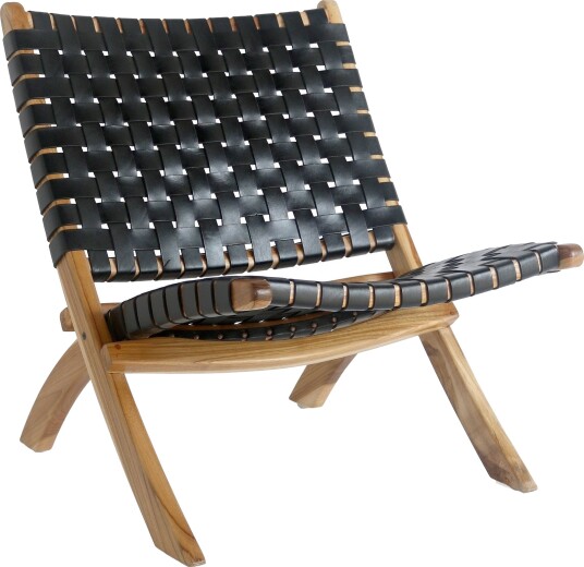 House Nordic Perugia Sammenleggbar stol - Sort Skinn/Teak Unoliving 1665220-01-0 1665239-01-0 House Nordic Perugia Sammenleggbar stol - Sort Skinn/Teak Unoliving 1665220-01-0 1665239-01-0
