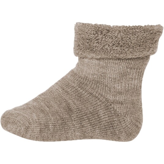 Mp Danmark 722 Light Brown Melange 489 Ull Baby Strømper 22-24
