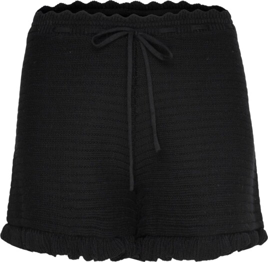 Monki Mini Knitted Shorts Black XS