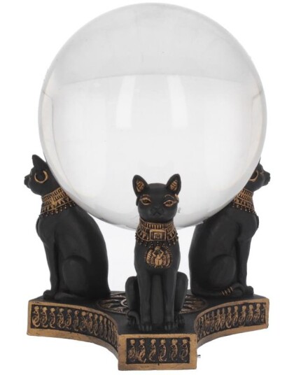 Egyptisk Kattefigur Krystallkule Holder Uten Kule Egyptisk Kattefigur Krystallkule Holder Uten Kule