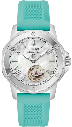 Bulova Dameklokke 96L325 Marine Star Hvit/Gummi Ø35 mm Bulova Dameklokke 96L325 Marine Star Hvit/Gummi Ø35 mm