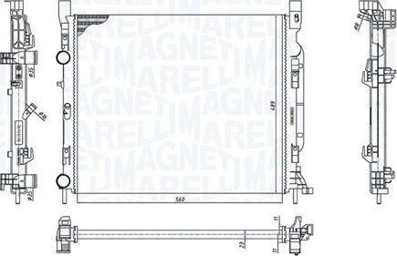 MAGNETI MARELLI 350213186900 Radiator motorkjøling