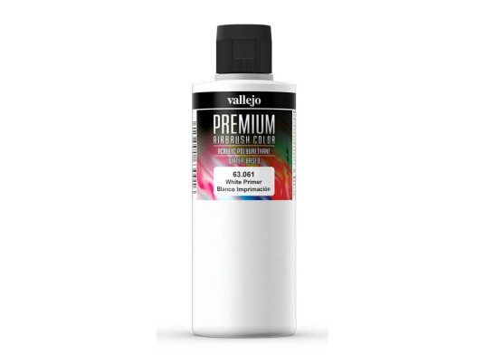 Vallejo 63.061, Grunning, Metall, Plastikk, Ferdigmikset, Fiberglass, Metall, Plastikk, Polykarbonat, Hvit, Akrylatdispersjon