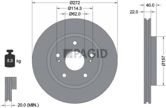 PAGID 55894NC Bremseskive PAGID 55894NC Bremseskive
