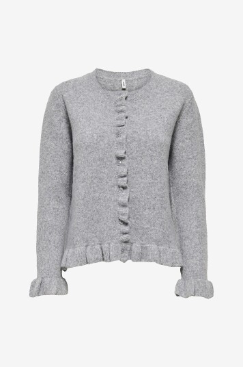 Only Kardigan onlRima Life Frill Grå Only Kardigan onlRima Life Frill Grå