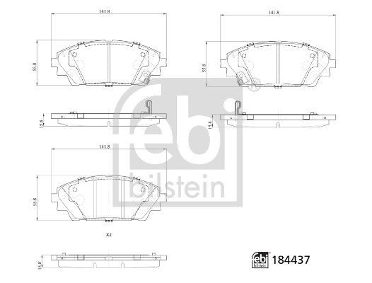 Bremseklosser FEBI BILSTEIN 184437 Bremseklosser FEBI BILSTEIN 184437