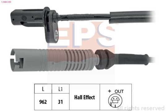Sensor, ABS EPS 1.960.193