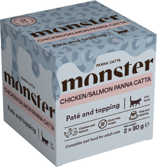 Monster Pet Food Panna Catta Kylling/ laks Våtfôr 2-pakning 80 g