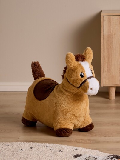 Cloudberry Castle Hest Hoppedyr Med Plysjtrekk Brun