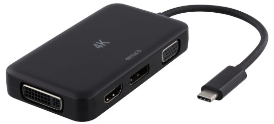 Deltaco USB-C Multi Videoadapter med 4K Utgang - Svart