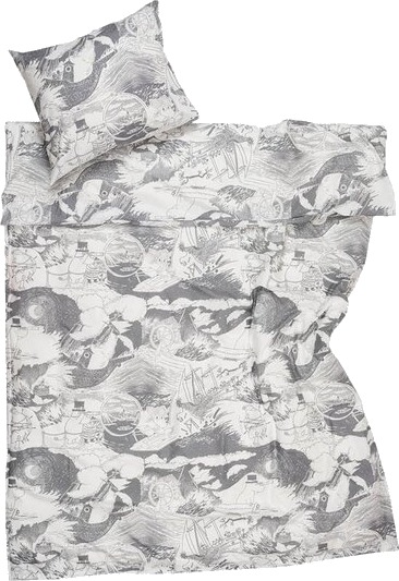 MoominArabia   Mummi sengesett 140x200 cm Seiling grå