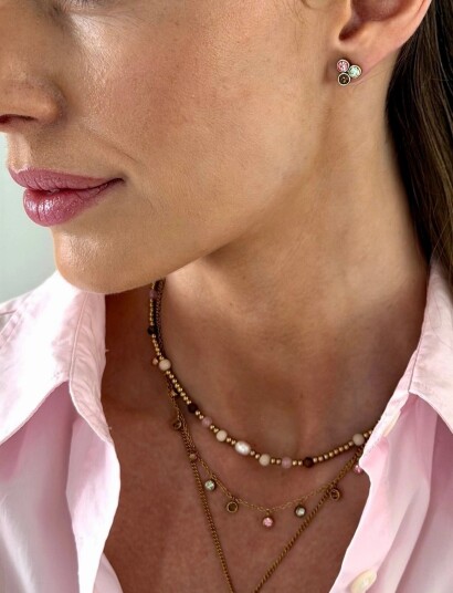 Bud to rose Lima Trio Earring Mix/Gold Multi/patterned Bud to rose Lima Trio Earring Mix/Gold Multi/patterned