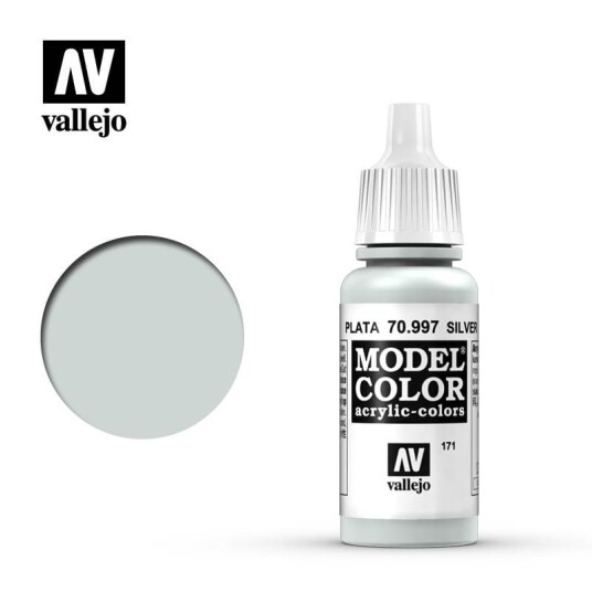 Vallejo Modellfarge Sølv 17 ml Metallisk for Modellbygging 70.997