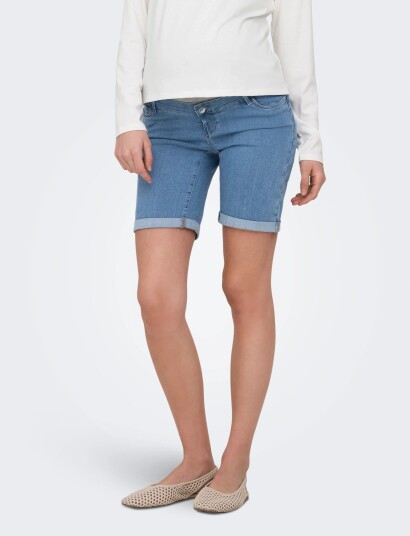 Only Maternity Olmrain Life Long Dnm Shorts Noos   Blue   XL