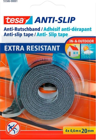 Tesa Sklisikker teip 4 x 20 mm ??? 60 cm Ekstra slitesterk Svart