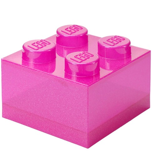 Room Copenhagen LEGO® Brick Boks Translucent 4 Knotter Glitter Medium Violet Room Copenhagen LEGO® Brick Boks Translucent 4 Knotter Glitter Medium Violet