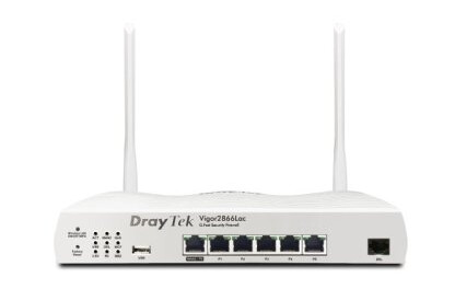 Draytek Vigor 2866Lac, Wi-Fi 5 (802.11Ac), Dobbelbånd (2.4 Ghz / 5 Ghz), Ethernet/Bredbåndsforbindelse, 4G, Hvit, Skrivebord/Stolperuter