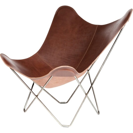 Cuero Pampa Mariposa Butterfly Stol Chocolate/Chrome Cuero Pampa Mariposa Butterfly Stol Chocolate/Chrome