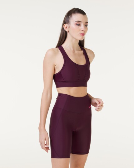 LEVITY Tech Compression Sports Bra Burgundy - S