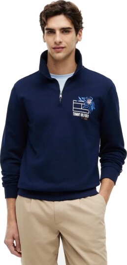 Tommy Hilfiger Summer Floral Graphic Rugby Crew   Navy   XXL